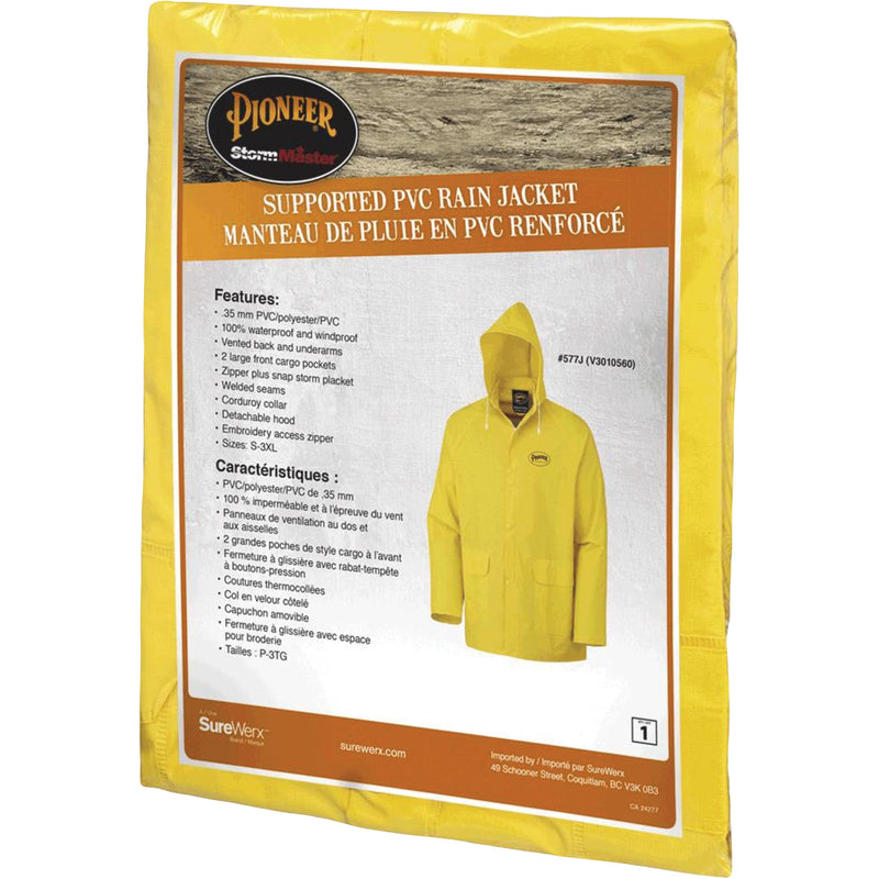 577J Rain Jacket, Polyester/PVC, X-Large, Yellow