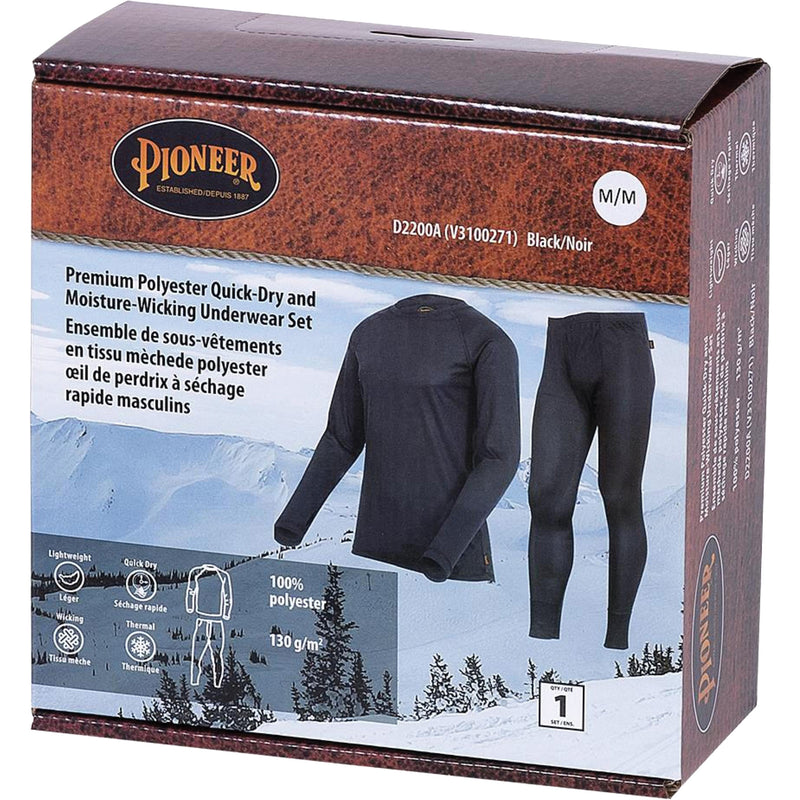 D2200A Premium Quick-Dry & Moisture-Wicking Underwear Set, Men's, Medium, Black
