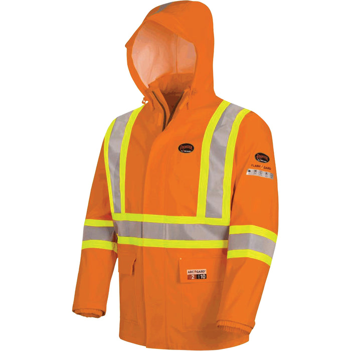 5880 FR/Arc-Rated Waterproof Rain Jacket, Medium, High Visibility Orange, 10 cal/cm²