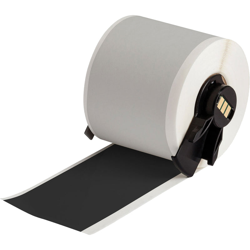 All-Weather Permanent Adhesive Label Tape, Vinyl, Black, 2" Width
