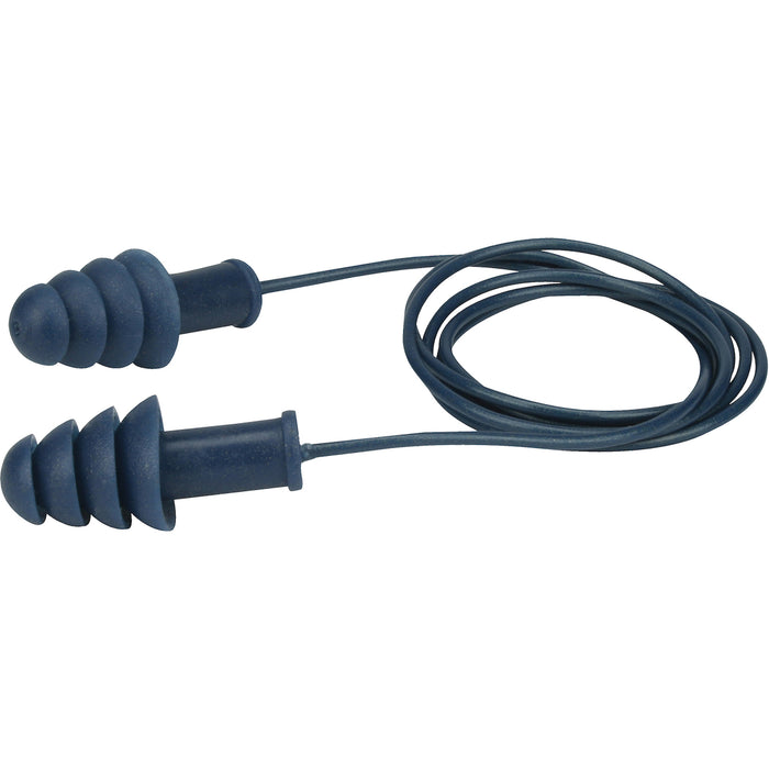Metal-Detectable Reusable TPR Earplugs, Corded, Bulk - Box, 27 dB NRR, One-Size