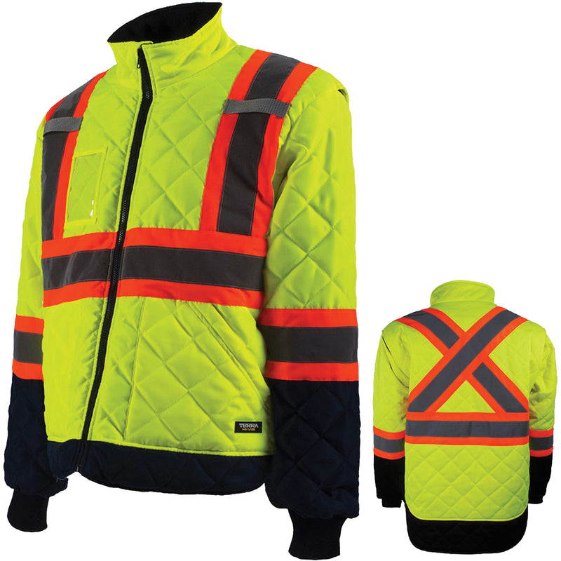Freezer Jacket, Polyester, High Visibility Orange, Large