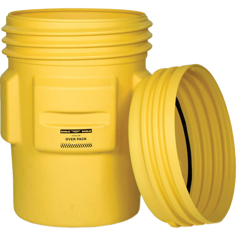 Overpack Plastic Drum Barrel, 95 US gal., Stationary