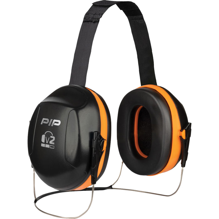 Dynamic™ V2™ Passive Ear Muffs, Neckband, 25 NRR dB