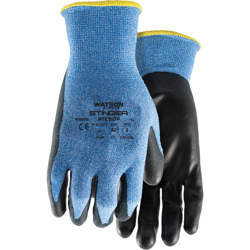 359 Stealth Stinger Cut Resistant Gloves, Large, 15 Gauge, Polyurethane Coated, ASTM ANSI Level A2/EN 388 Level B