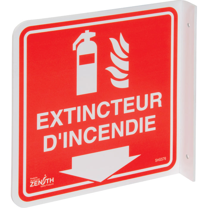 90° Projection du panneau "Extincteur d'Incendie"