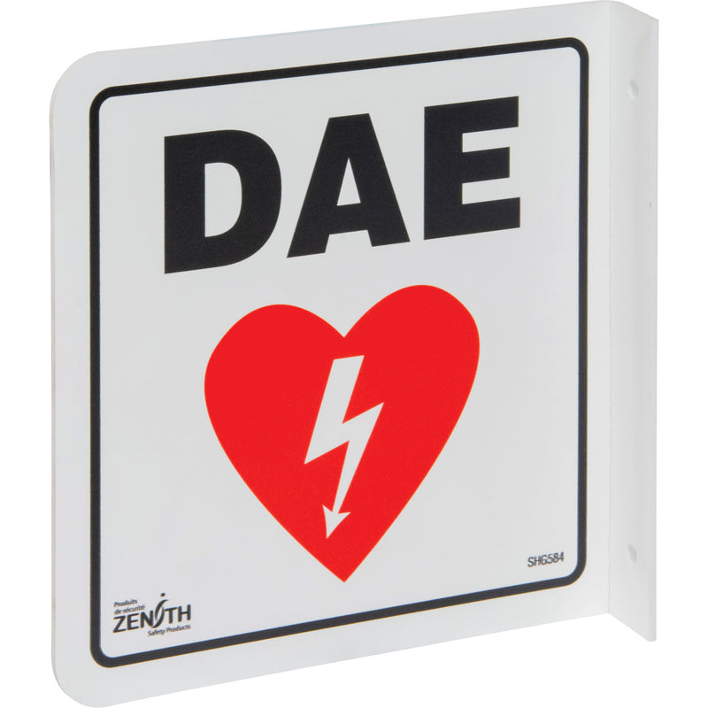 Panneau « DAE » en saillie à 90°