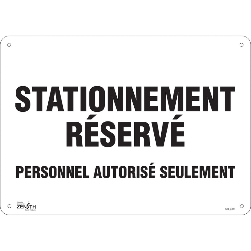 Panneau de stationnement "Stationnement réservé"