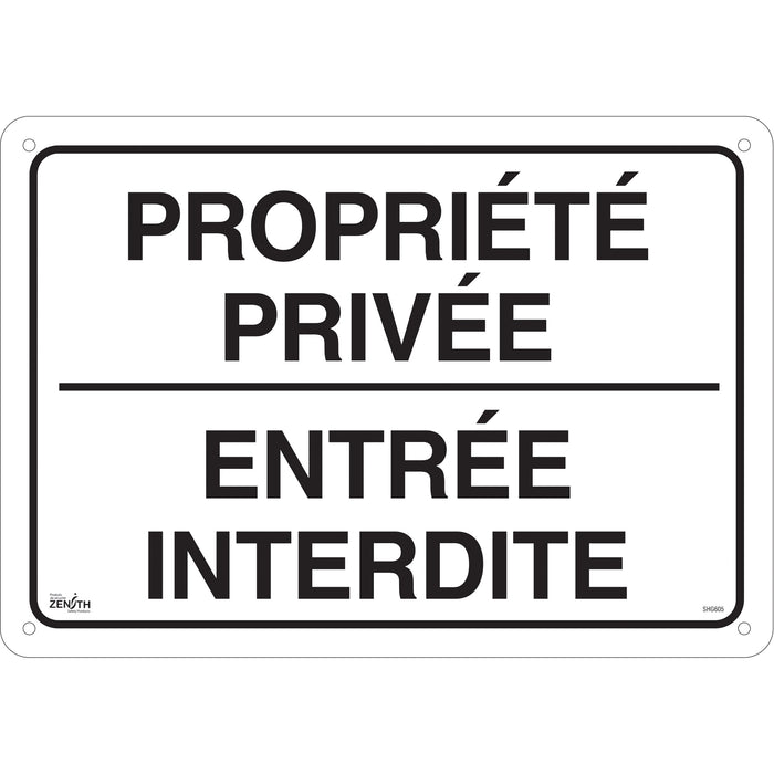 "Propriété privée" Sign, 14" x 20", Aluminum, French