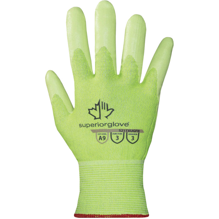 S21TXUGFN High-Visibility Cut-Resistant Gloves, Size 6/X-Small, 21 Gauge, Nitrile Coated, TenActiv™ Shell, ASTM ANSI Level A9