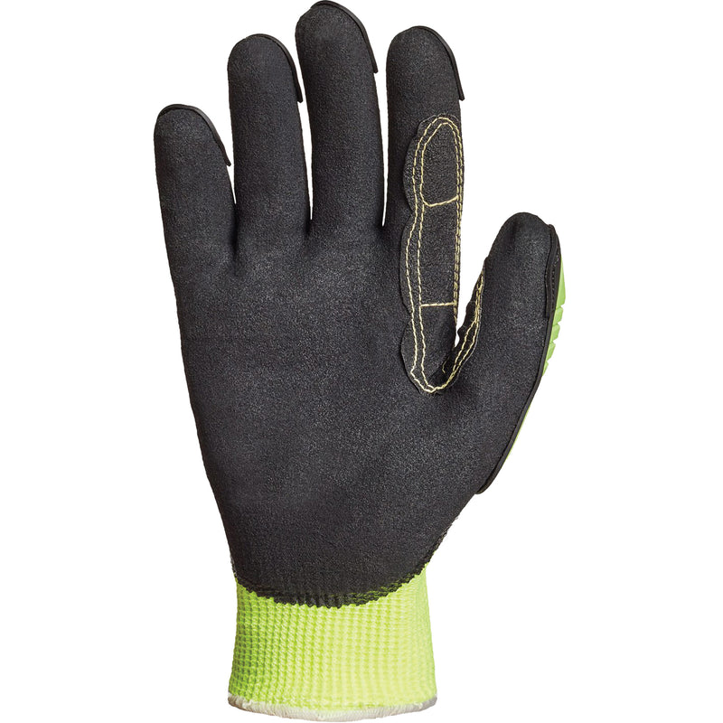 High-Visibility Cut-Resistant Gloves, Size Large/9, 10 Gauge, Nitrile Coated, TenActiv™ Shell, ASTM ANSI Level A5