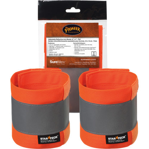 140A High-Visibility Orange Adjustable 14" X 4" Reflective Armband