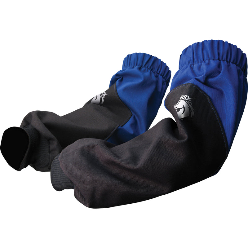 BSX® FR Cotton Sleeves, 19" L, Black/Blue