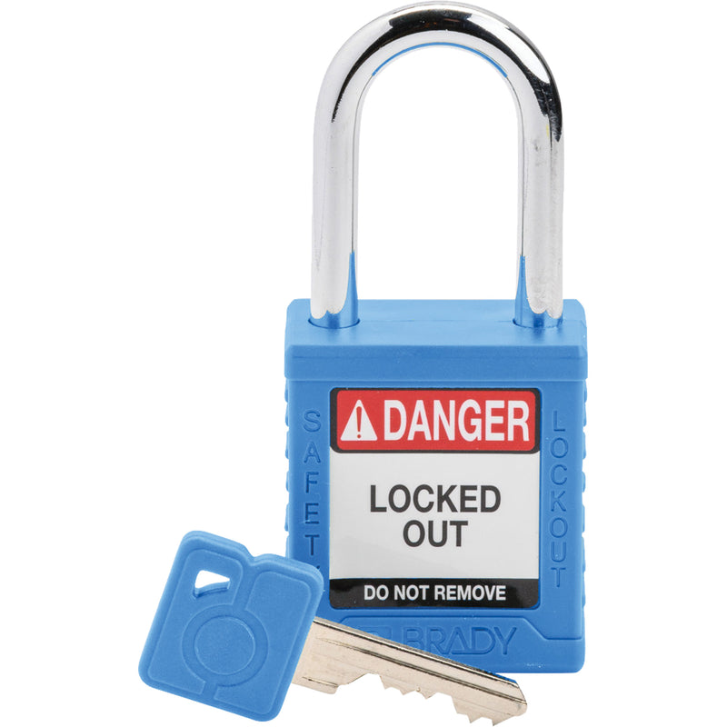 Velocity™ Lockout Padlock, Blue, Keyed Different, Nylon, 1-1/2" Width