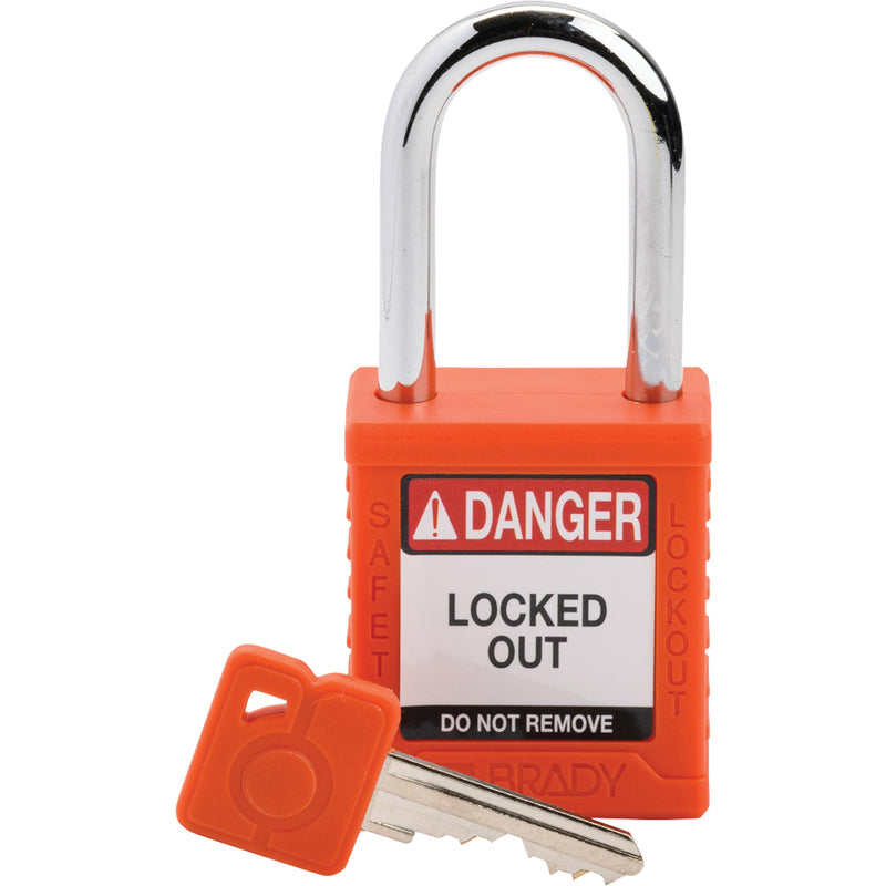 Velocity™ Lockout Padlock, Orange, Keyed Different, Nylon, 1-1/2" Width