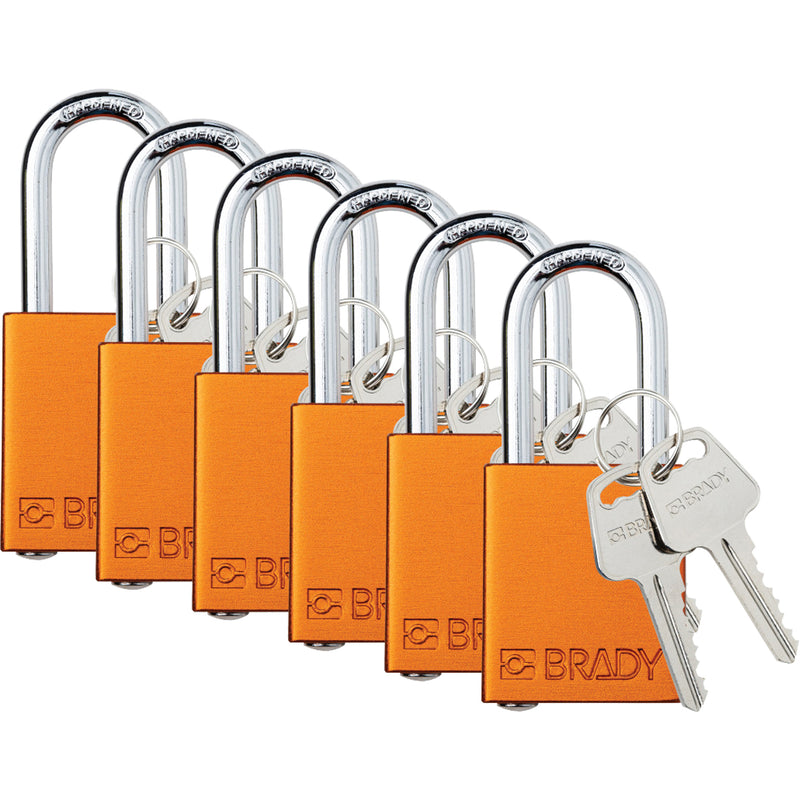 Velocity™ Lockout Padlocks, Orange, Keyed Different, Aluminum, 1-1/2" Width