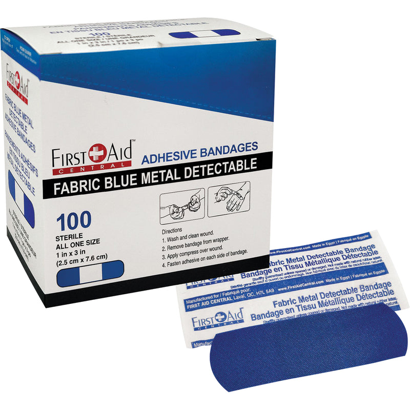 Bandages, Rectangular/Square, 3", Fabric Metal Detectable, Sterile