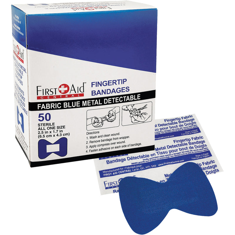 Bandages, Fingertip, Fabric Metal Detectable, Non-Sterile