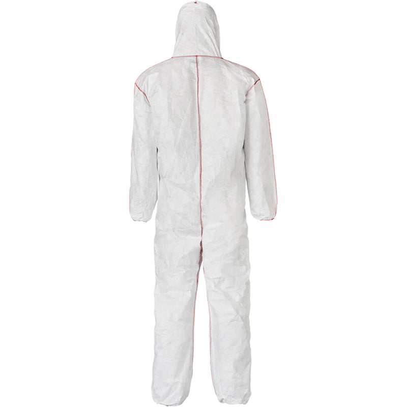 SFR Coveralls with Hood, Large, White, Tyvek® 400