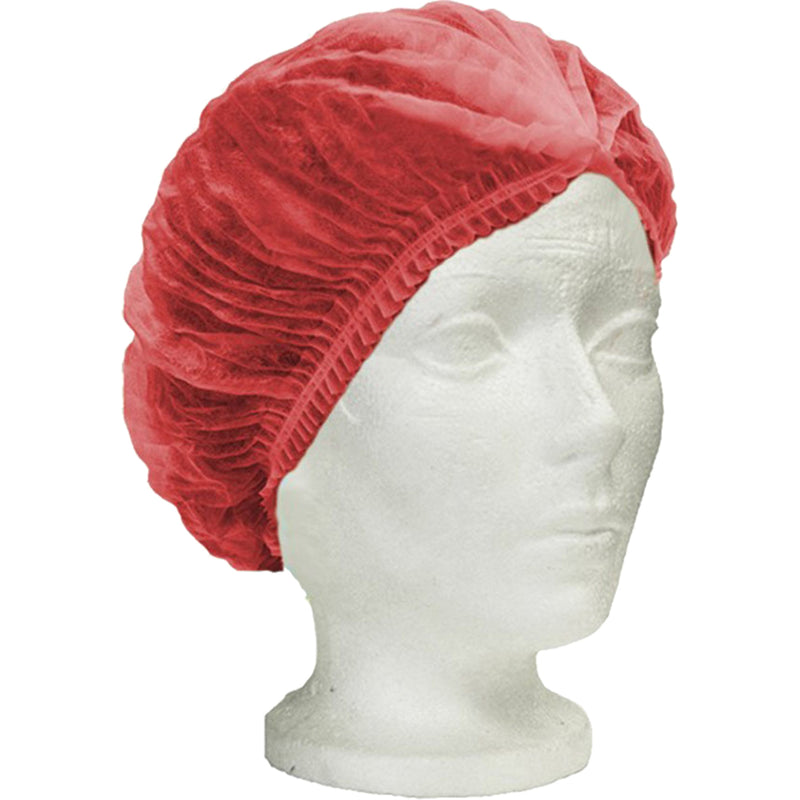 RONCO Care™ Pleated Bouffant Cap, Polypropylene, 24", Red