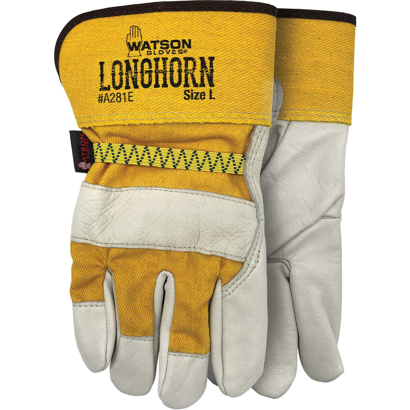 Longhorn Fitters Gloves, X-Large, Grain Cowhide Palm