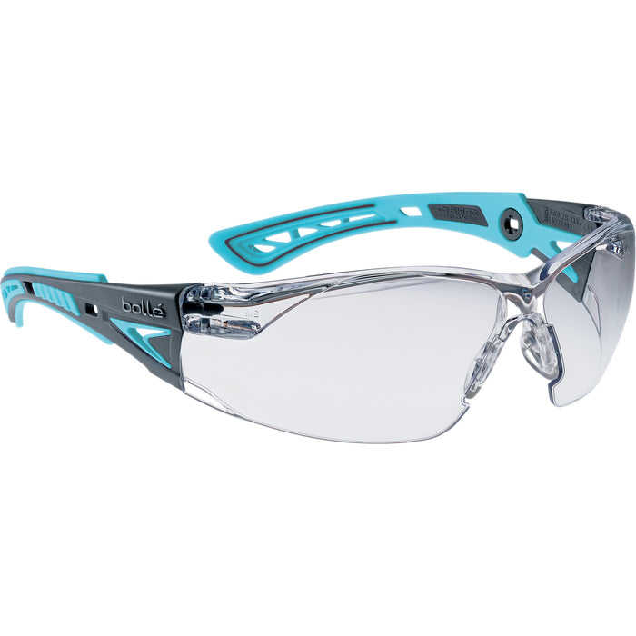 Rush+ Safety Glasses, Clear Lens, Anti-Fog/Anti-Scratch