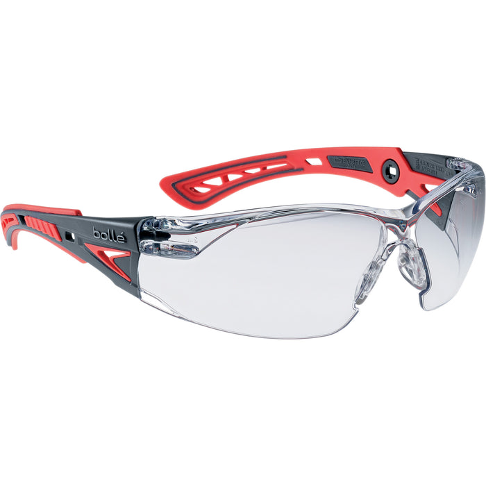 Rush+ Small Safety Glasses, Clear Lens, Anti-Fog/Anti-Scratch