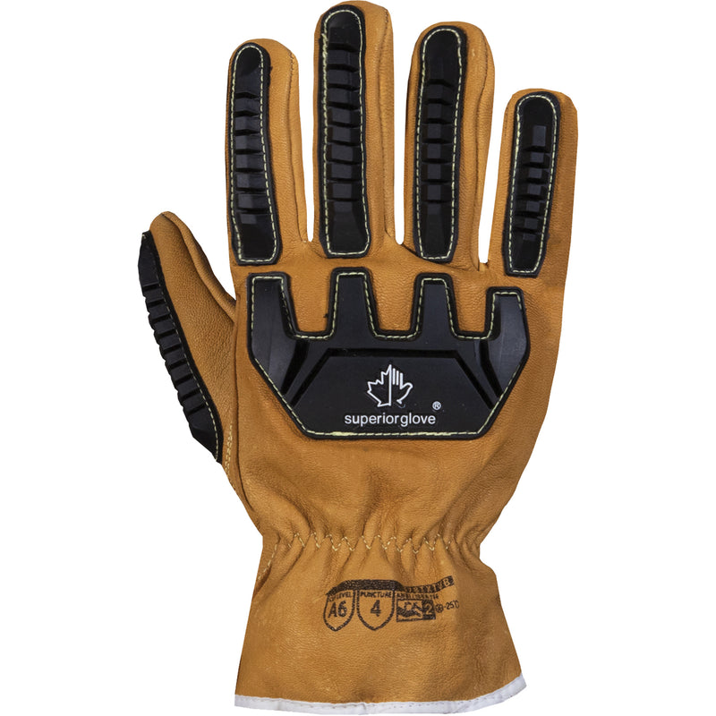 Endura® 378TXTVB Cold-Rated Impact & Cut Resistant Winter Gloves, Size Large, Goatskin/Thinsulate™/TenActiv™ Shell, ASTM ANSI Level A6