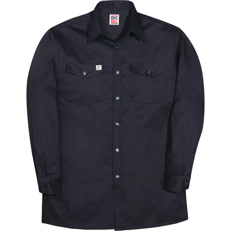 Long-Sleeve Industrial Work Shirt, Men's, X-Large, Navy Blue