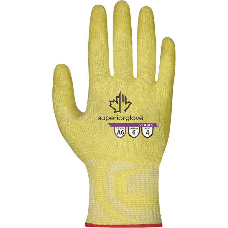 Emerald CX® S13CXLSI Non-Marring Heat-Resistant Gloves, Size 8, 13 Gauge, Silicone Coated, Acrylic Shell, ASTM ANSI Level A6