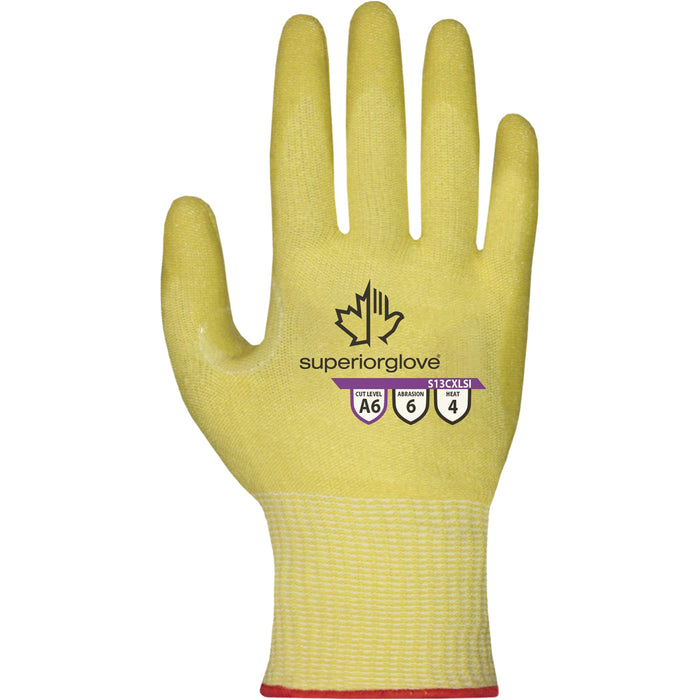 Emerald CX® S13CXLSI Non-Marring Heat-Resistant Gloves, Size 10, 13 Gauge, Silicone Coated, Acrylic Shell, ASTM ANSI Level A6