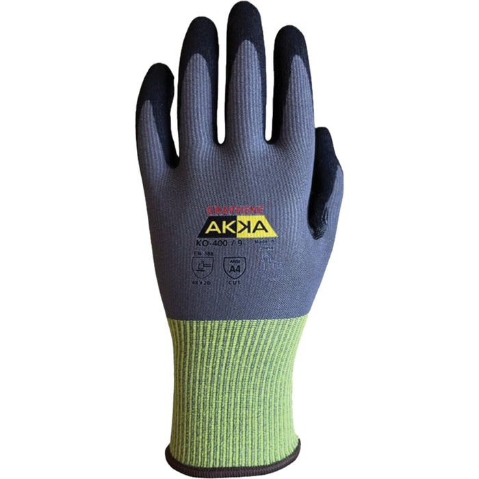 KO-400 Intermediate Cu-Resistant Gloves, Size 8, 15 Gauge, Nitrile Coated, Nylon/HPPE/Spandex/Graphene Shell, ASTM ANSI Level A4/EN 388 Level D