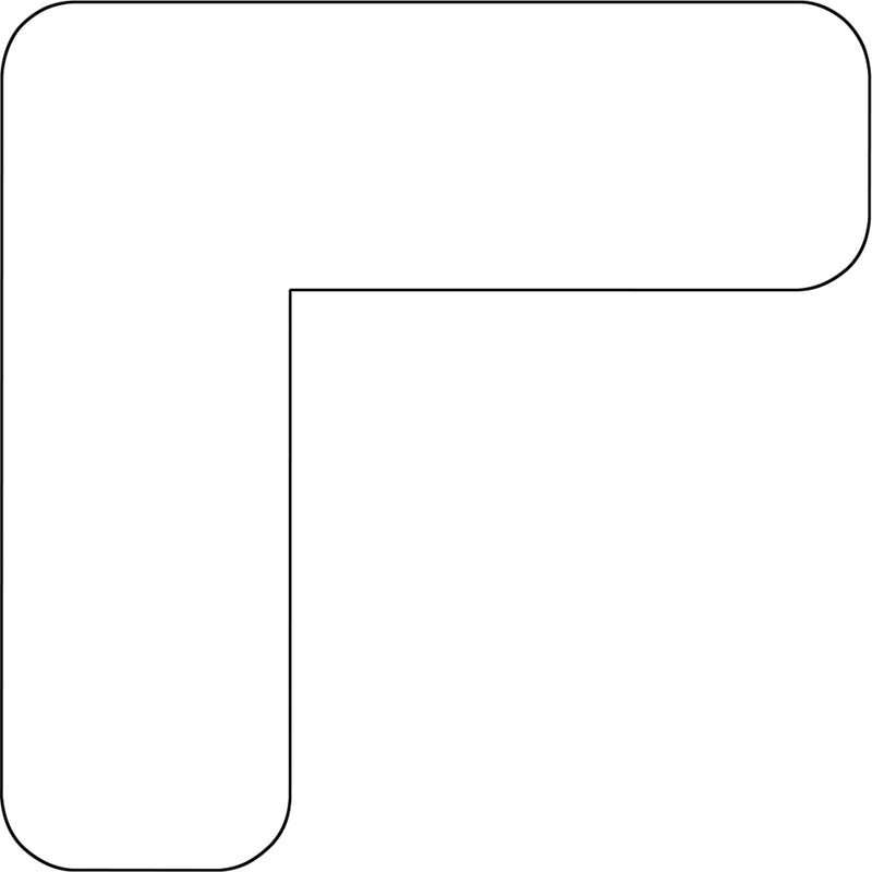 Formes de marquage au sol, L, 7" L x 3,5" l, blanc, vinyle