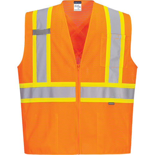 Contrast-Striped Safety Vest