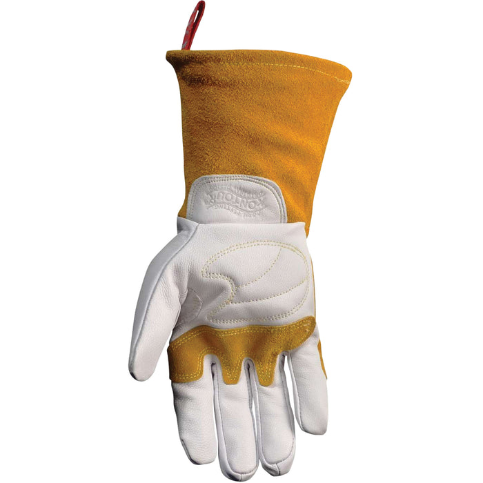 Caiman® Premium TIG/MIG Welder's Gloves with FR Insulated Split Cowhide Back, Grain Goatskin, Size Medium