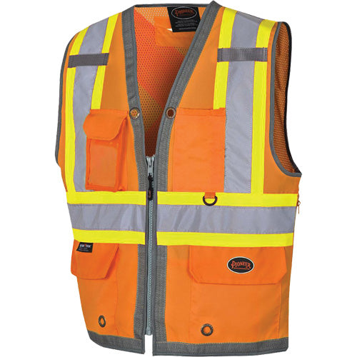 Pioneer Mesh Back Zip Front Surveyor Safety Vest