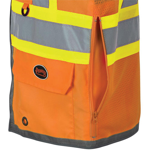 Pioneer Mesh Back Zip Front Surveyor Safety Vest