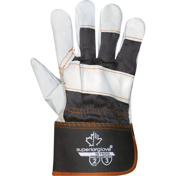 Endura® Sweat-Absorbing Gloves, Large, Grain Cowhide Palm, Cotton Inner Lining