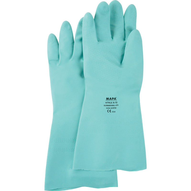 StanSolv® Z-Pattern Grip Gloves, Size X-Large/10, 13" L, Nitrile, 15-mil