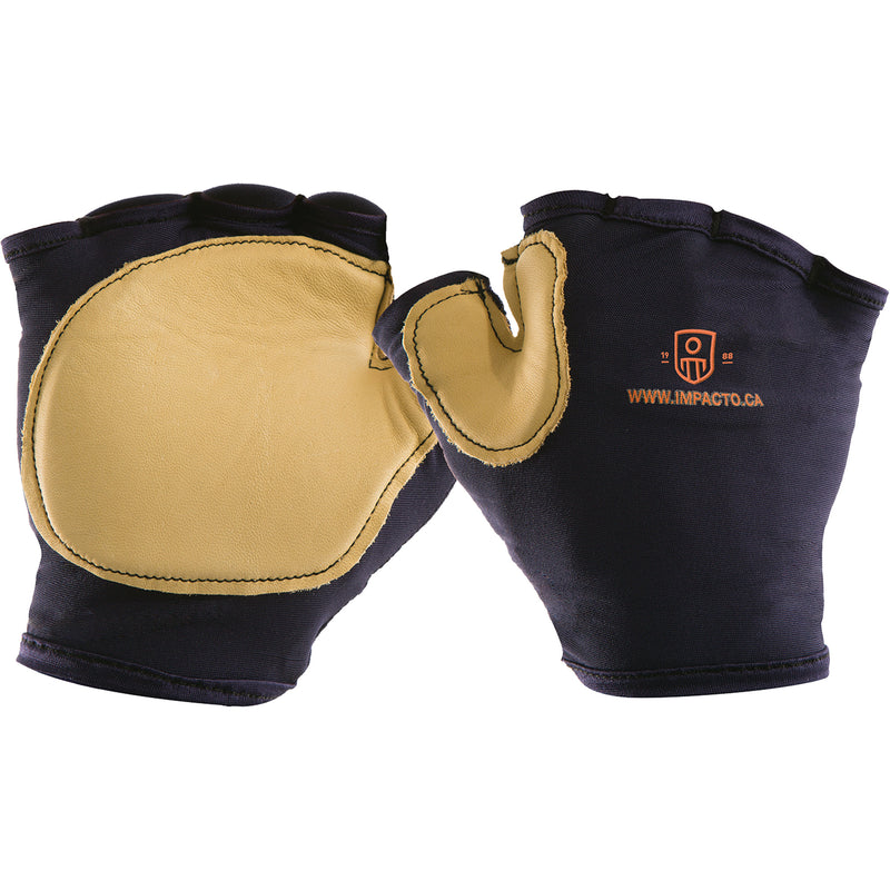 Anti-Impact Tool Grip Fingerless Right-Hand Glove, Size Medium, Grain Leather Palm