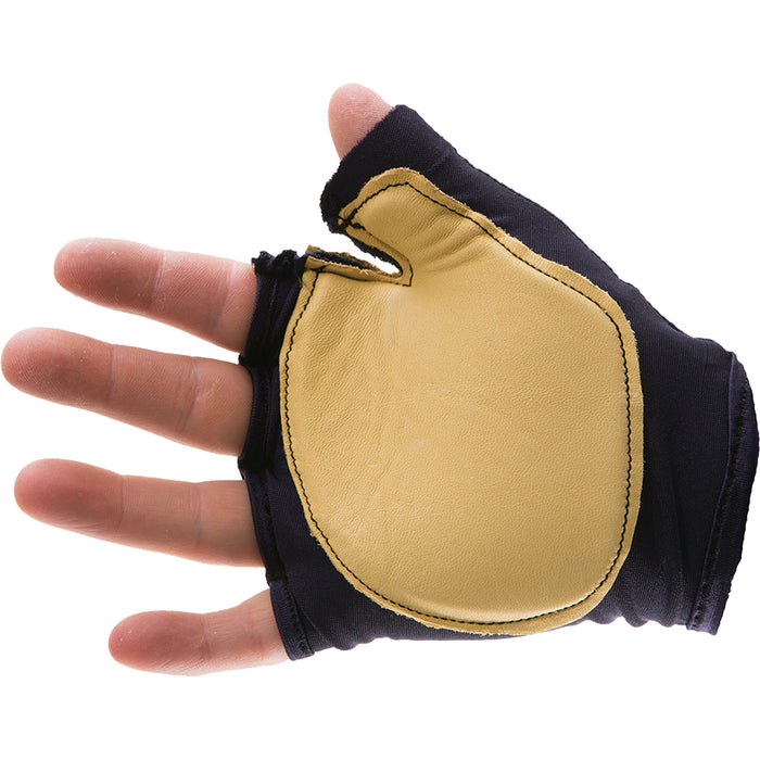 Anti-Impact Tool Grip Fingerless Right-Hand Glove, Size Medium, Grain Leather Palm