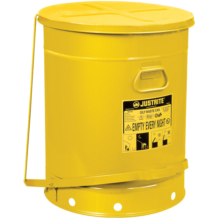 Oily Waste Cans, FM Approved/UL Listed, 21 US gal., Yellow
