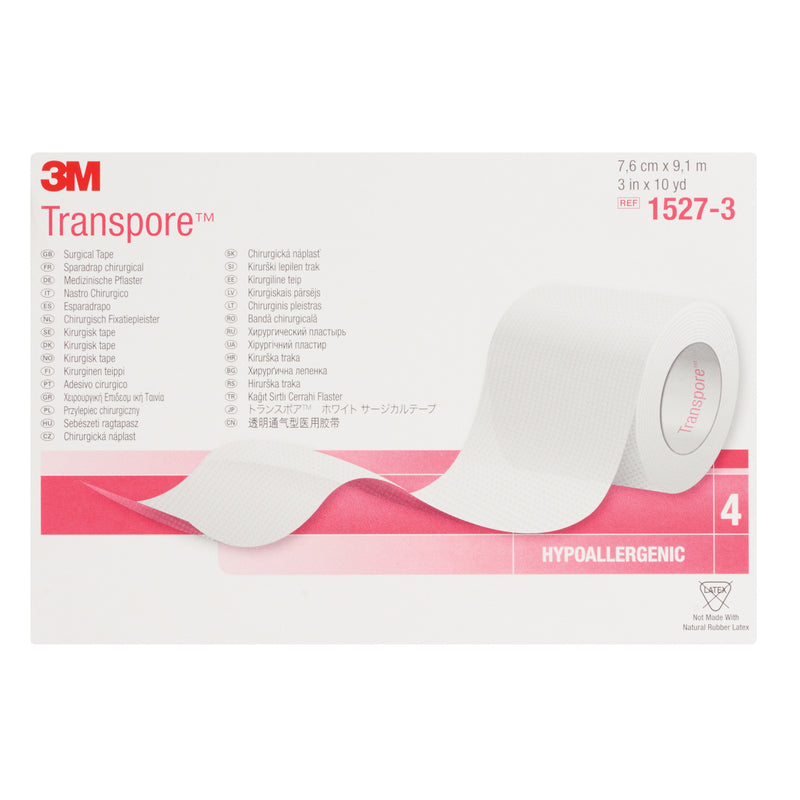 3M™ Transpore™ Surgical Tape, Class 1, 30' L x 3" W