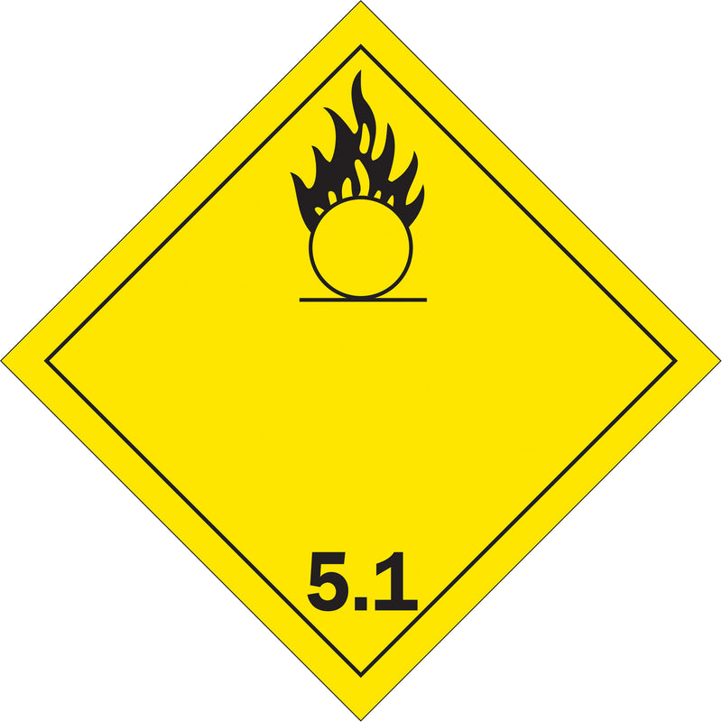 Oxidizer TDG Placard, Plastic