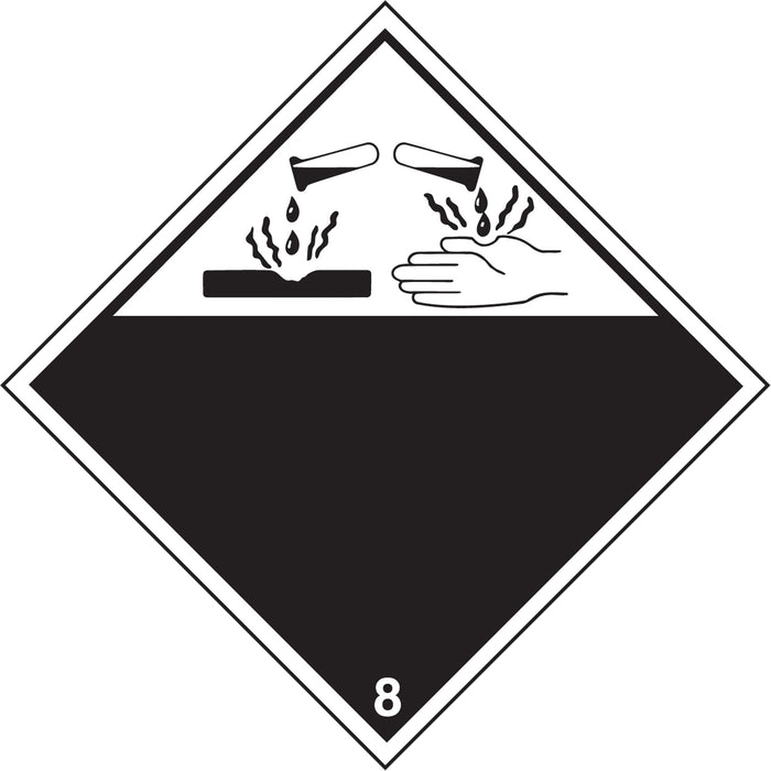 Corrosive Materials TDG Placard, Plastic