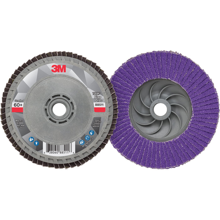769F Quick Change Flap Disc, 4-1/2" x 5/8"-11, Type 27, 60+ Grit, Ceramic