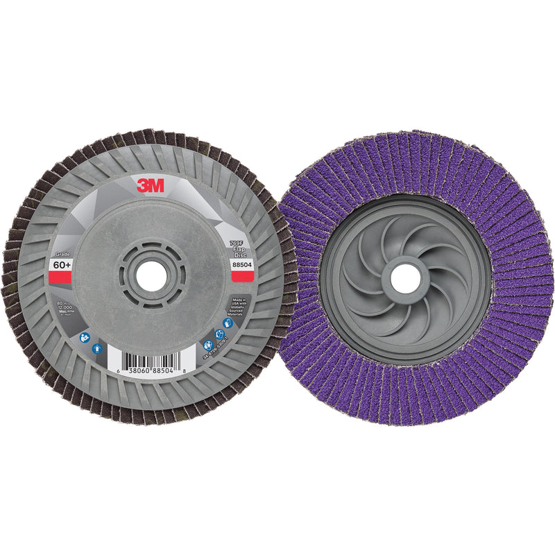 769F Quick Change Flap Disc, 5" x 5/8"-11, Type 27, 60+ Grit, Ceramic