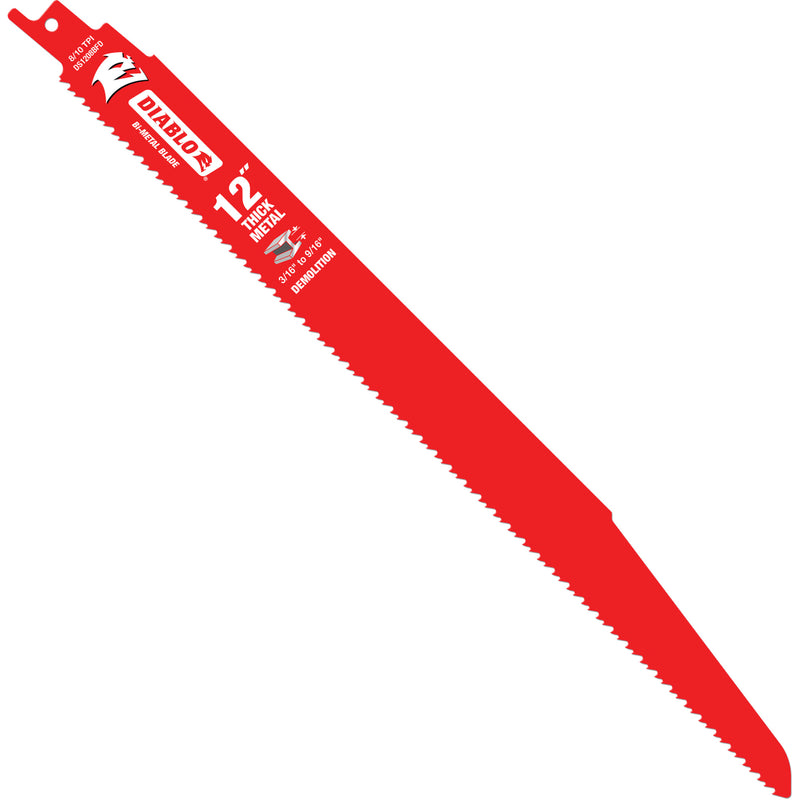 Reciprocating Blade for Thick Metal/Demolition, Bi-Metal, 8-10 TPI, 12" L