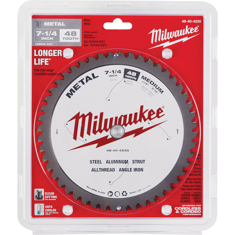 Circular Saw Blade, 7-1/4", 48 Teeth, Metal Use