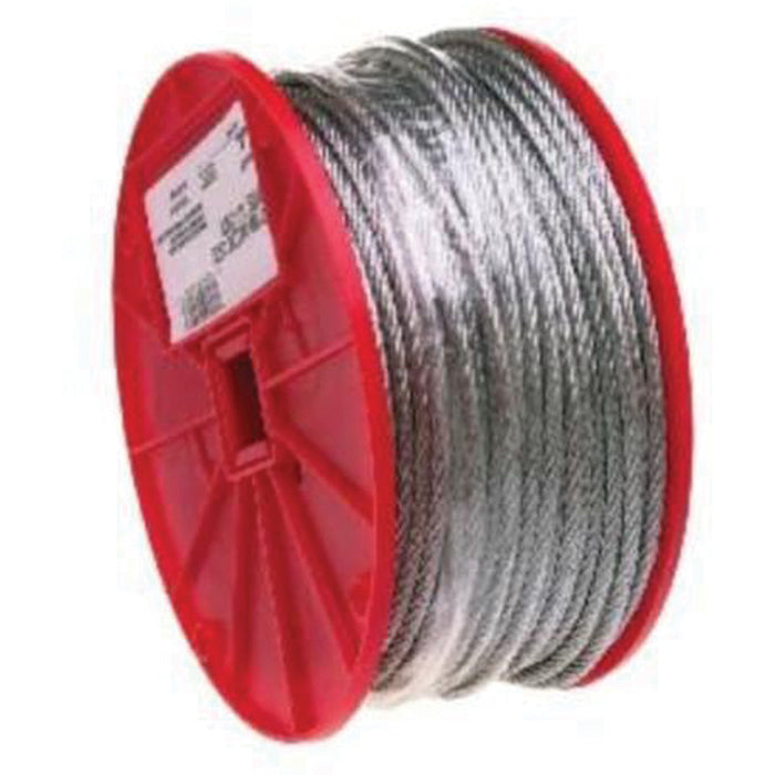 Wire Cable, 500' (152.4 m) x 1/16", 96 lbs. (0.048 tons), Galvanized